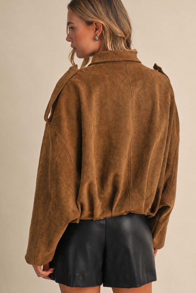 *PRE ORDER* Suede Bubble Bomber Jacket