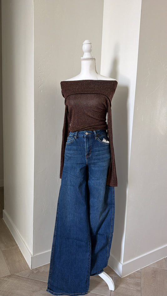 Into the Sparkles Off The Shoulder Top