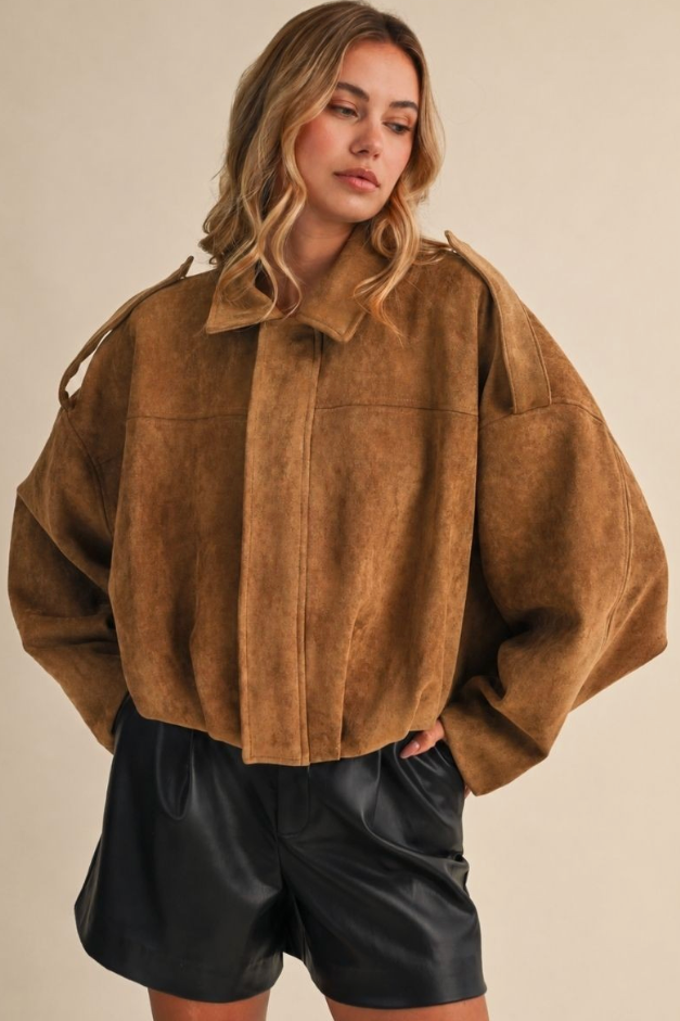 *PRE ORDER* Suede Bubble Bomber Jacket